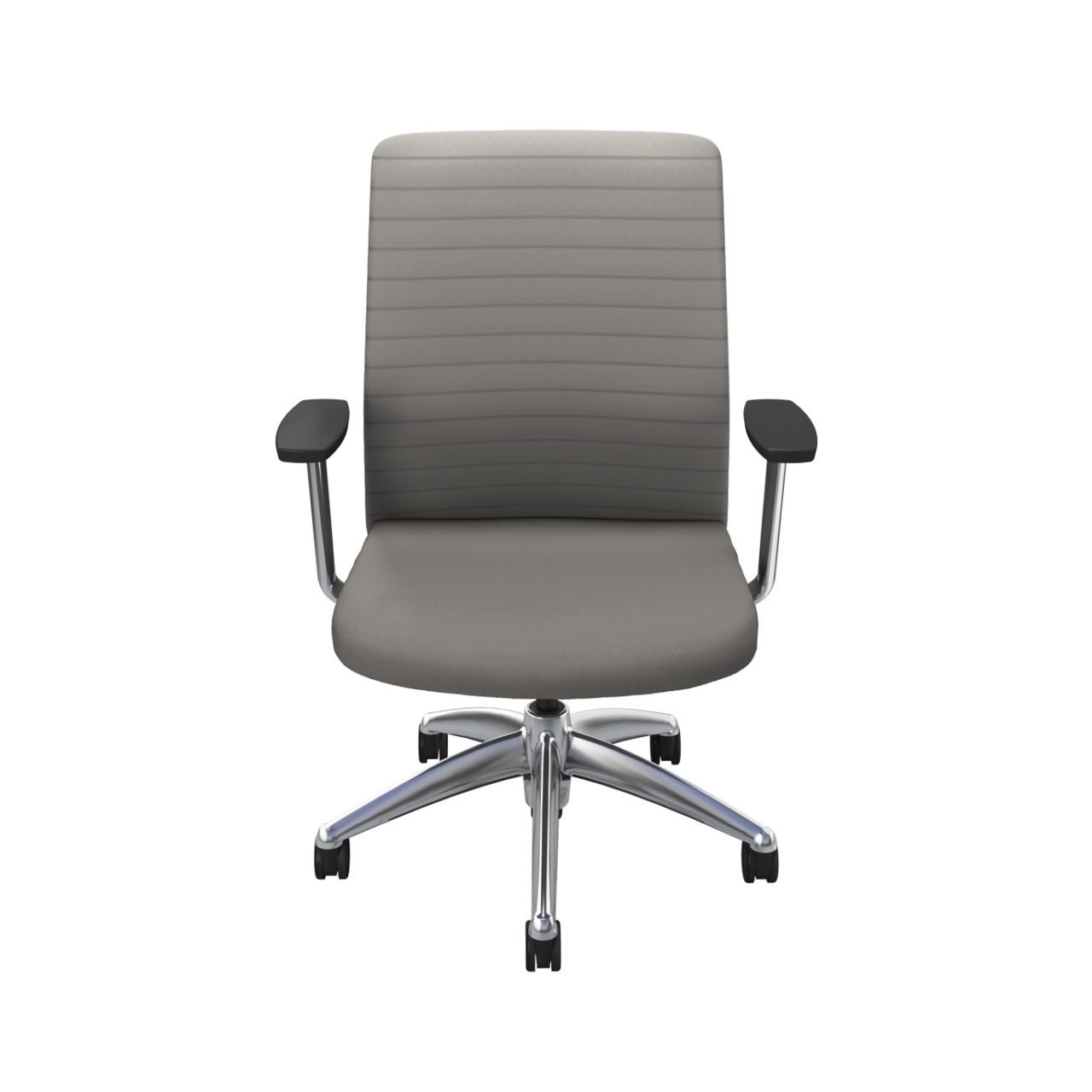 iCentric Mesh Back office chair from ergoCentric. Black. Equipped with 2 Position Lock Swivel Tilt Mechanism, Chrome Fixed Boardroom Arms, Chrome Base, Arms, and Casters.