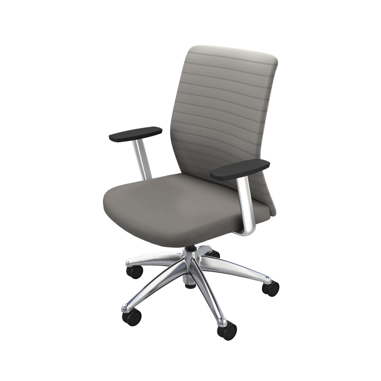 iCentric Mesh Back office chair from ergoCentric. Black. Equipped with 2 Position Lock Swivel Tilt Mechanism, Chrome Fixed Boardroom Arms, Chrome Base, Arms, and Casters.